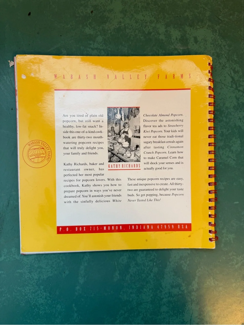 VTG Y2K Popcorn Recipe Spiral Cookbook - Yellow